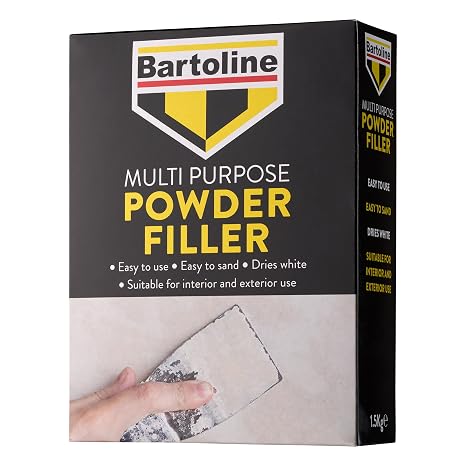 Bartoline Multi Purpose Powder Filler 1.5kg - Strong & Smooth Finish for Plaster, Wood, Brick & Stone – Easy to Mix & Sand
