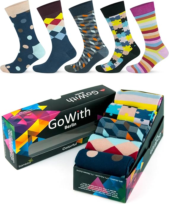 GoWith 5'li Yıkanmış Seamless (Dikişsiz) Topuk Burun Güçlendirilmiş Nem Emici Renkli Bambu Erkek Çorap 3563
