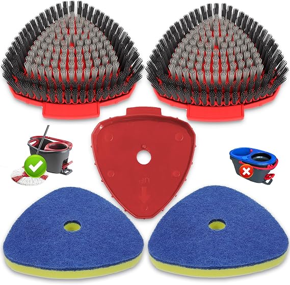 Spin Mop Scrub Head & Sponge Brush Replacement for Vileda Turbo System