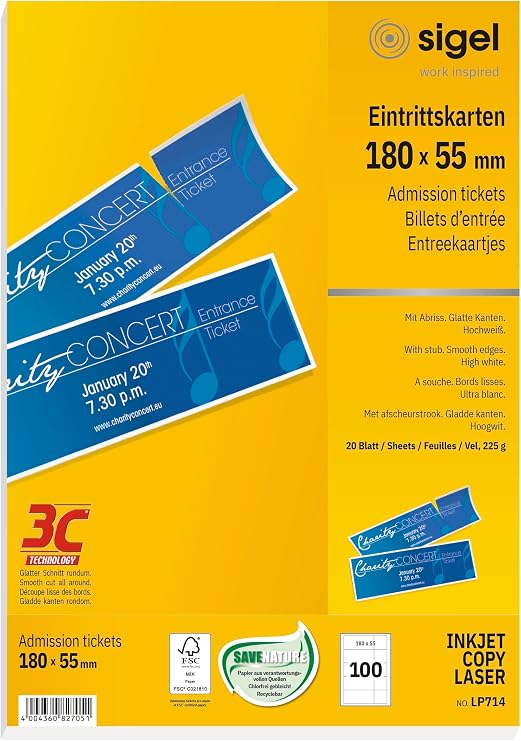 SIGEL Admission Tickets A4