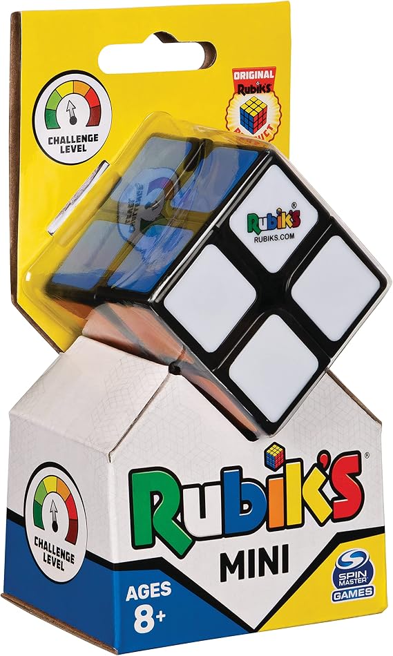 Rubik's, Spin Master, The Cube 2X2 Mini, The Original, with 2 Layers of 4 Cubes, Professional Puzzle in Color Combination, Pocket, Suitable for 8+ Children,