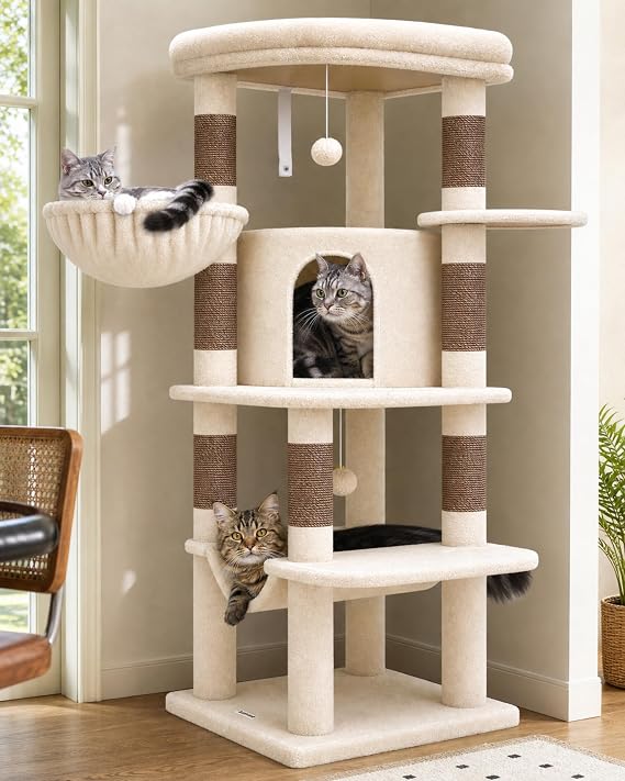 Globlazer C51 Sturdy Cat Tree Tower Corner Hammock 45CM Cave for Indoor Cat