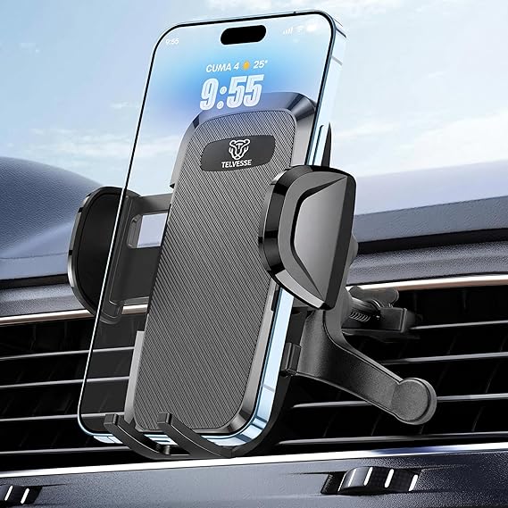 2 MODLU Klima + Torpido Araç Telefon Tutacağı Cam Havalandırma Vantuzlu Araba Telefon Tutucu TT01