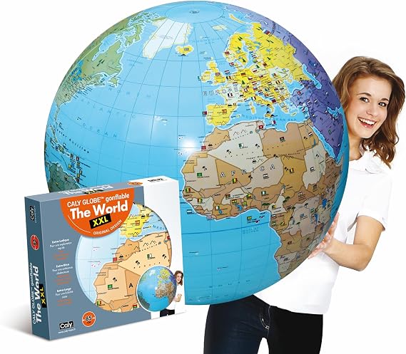 Caly XXL Inflatable Globe The World 85 cm, 060ENF, Ocean Blue