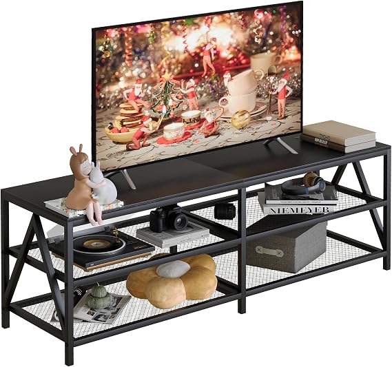55" TV Stand for TVs up to 65 Inch with 3-Tier Storage Shelves