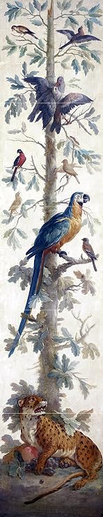 パターン18 th世紀装飾的絵画with植物とジャガータイル壁画キッチンバスルーム壁後ろの油ストーブ範囲シンク止め板1 x 5 4.25インチセラミック、光沢 6" Ceramic, Matte I597__1x5_6iCerMat_Tile_Mural