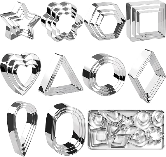 Mini Cookie Cutters Set for Biscuits Modelling Clay Stainless Steel