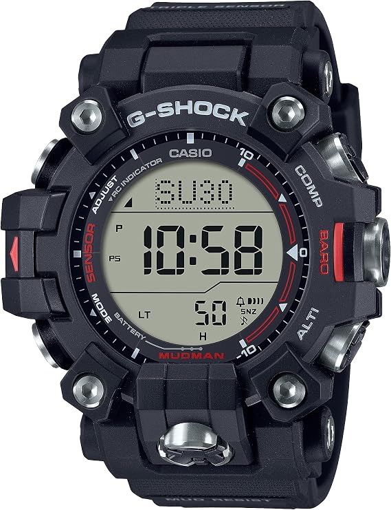 Casio G-Shock Watch Authentic Domestic Product MUDMAN Classic Color, Black, 1 piece | MASTER OF G,防塵・防泥構造,トリプルセンサー,環境配慮素材採用,メンズ,ブラック