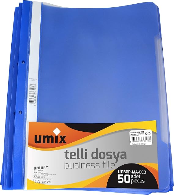 Umix A4 Telli Dosya 50'li Mavi