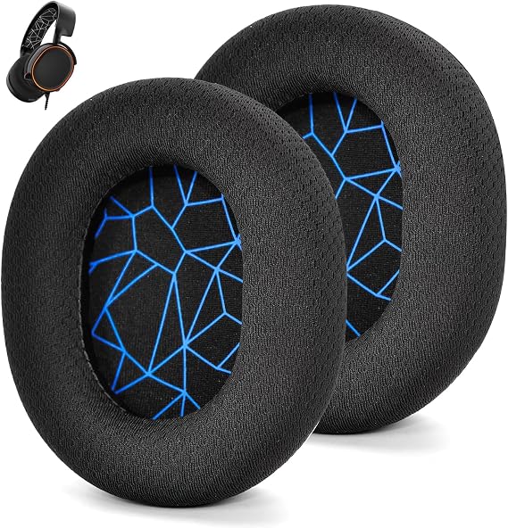 Ear Cushions for SteelSeries Arctis, Black Thicker Foam Replacement Pads