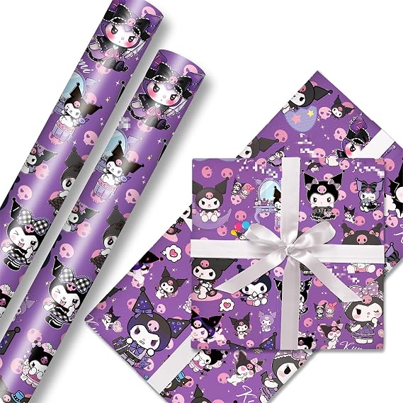 KLM Wrapping Paper Sheets 50 * 70cm, 5 Sheets Cartoon Birthday Wrapping Paper for Present Durable Gift Wrap Pack Paper Recyclable Wrapping Paper for Kids Boy Girl Party Favor Decorations
