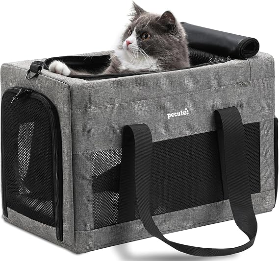 Pecute Transportin Cat Airplane Allowed, Stable Conveyor Cat, Grey