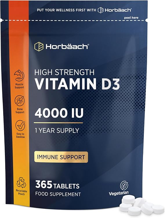 Vitamin D Tablets 4000iu - 1 Year Supply - 365 Easy to Swallow Tablets