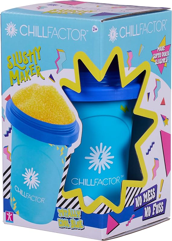 Chill Factor Colour Shock Slushy Maker Totally Cool Blue- Reusable Slushy Maker Cup, Squeeze Cup, Kitchen Toys