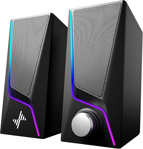 Nylavee PC Speakers for Desktop, Computer Speakers with RGB Lighting