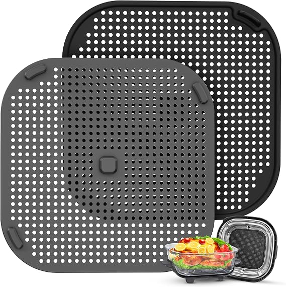 2 PCS Silicone Splatter Shield for Ninja Crispi Replacement Parts,BlackGrey