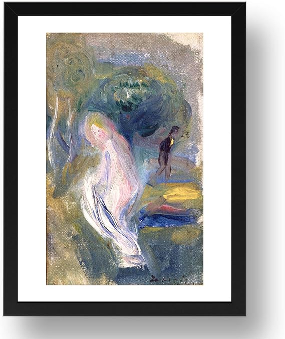 Nude with Figure in Background 1882 by Pierre Renoir, vintage art, A3 reproduction in 17x13 Black Frame