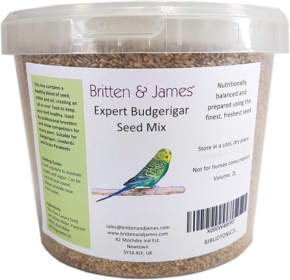 Britten & James Premium Food Mix for Budgies 2L Tub (1.8kg)