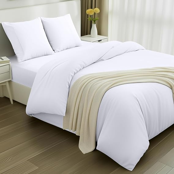 Utopia Bedding 4-Piece Bed Set – 160 cm Bed (White)