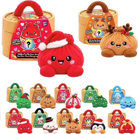 15cm Christmas Giant Dumpling Pillow,Mystery Cute Plush Stuffed Pillow