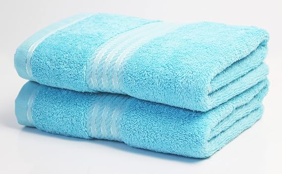 Hand Towels (2 PACK) for Bathroom Supreme Egyptian Hotel Range 500GSM Super Soft Combed Luxury Cotton Pack of 2 Absorbent and Quick Dry Hand Towels Set 50 x 85cm (BRIGHT BLUE)