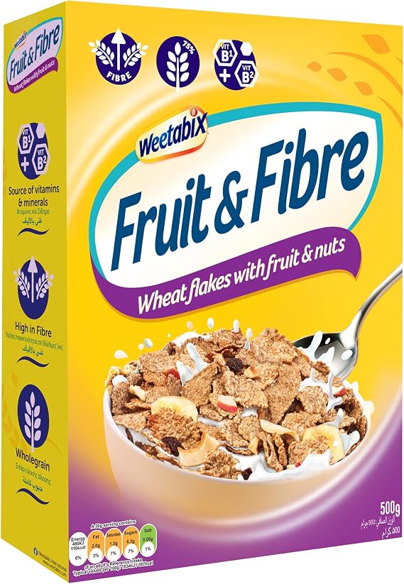 Fruit & Fibre Wheat Flakes with Fruit & Nuts 500g