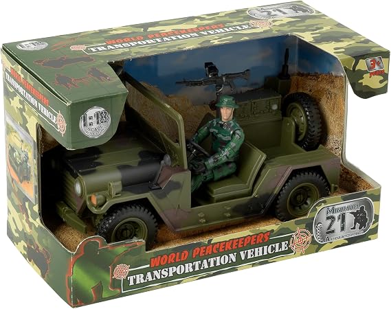 WORLD PEACEKEEPERS from Peterkin | 20cm Military Transportation Vehicle with Articulated Figure | 1:18 Scale | Action Figures & Accessories | Ages 3+