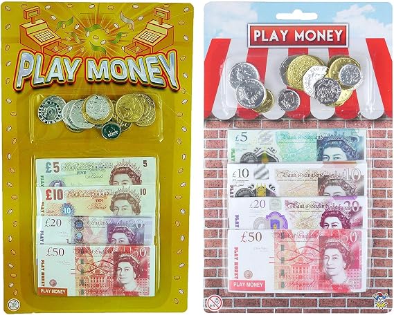 Henbrandt Children Kids Play Fake Pretend Money Role Shops Cash £ Pound Notes Coins Toy