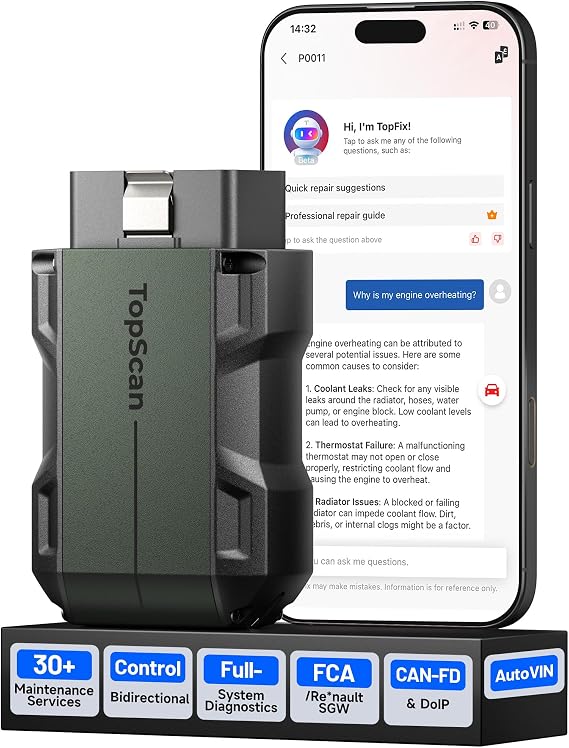 TOPDON TopScan Master Obd2 Scanner Bluetooth, Bidirectional Diagnostic Tool