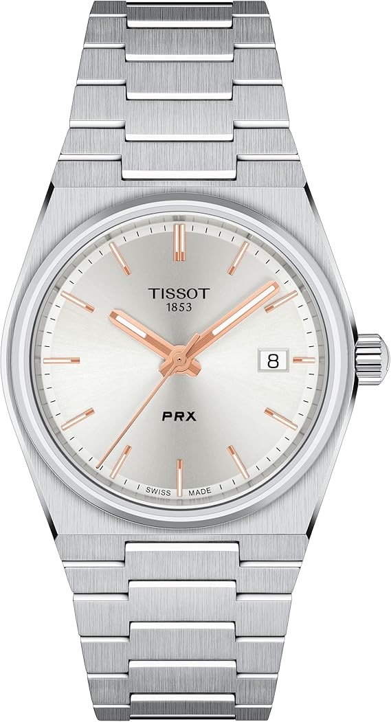 Tissot Unisex Tissot PRX 35mm 316L Stainless Steel case Quartz Watch, Grey, Stainless Steel, 11 (T1372101103100)