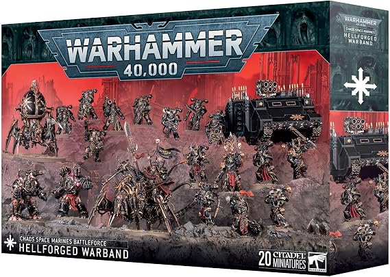 Games Workshop - Warhammer 40,000 - Chaos Space Marines: Battleforce - Hellforged Warband, Black, Red, Metallic