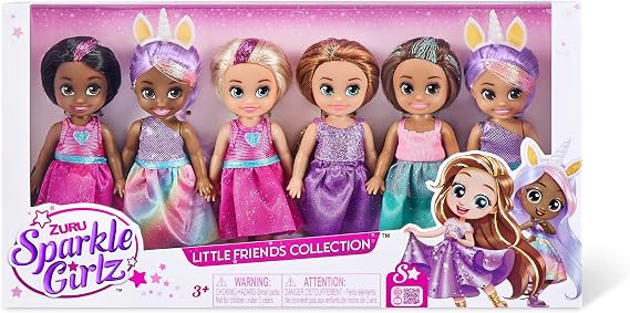 Sparkle Girlz Princess, Collectible Fashion Dolls, Princess Dress Up Dolls (6 Pack)