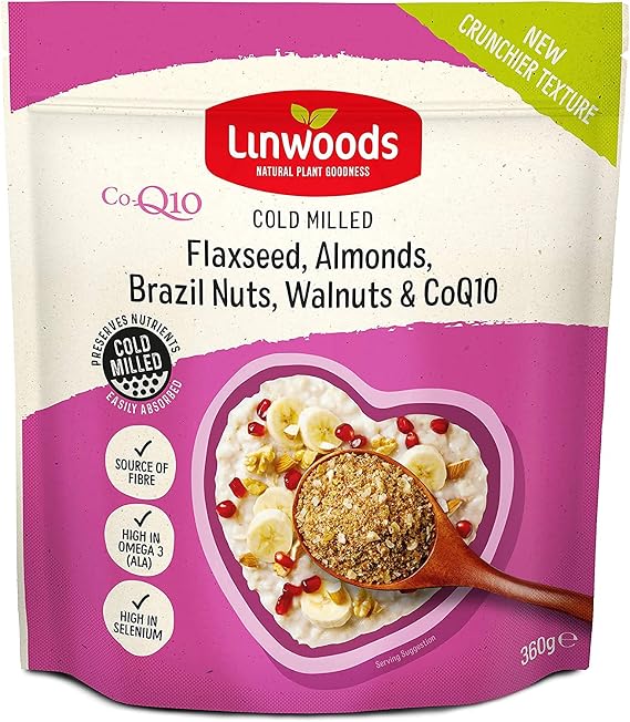 Linwoods Flaxseed Almond Brazil Nut Walnut Coq10 360g 4 Pack