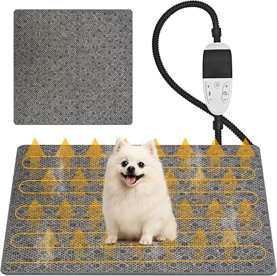 CACSPS Pet Heating Pad - Heating Mat for Cats & Dogs with Temperature Control, Automatic Shut-off (45x45cm)