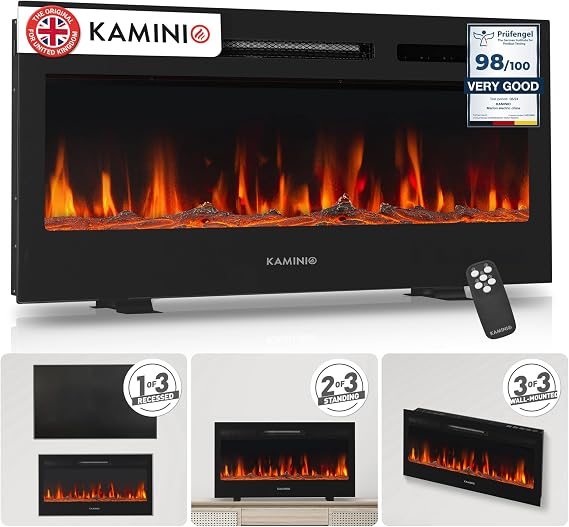 KAMINIO® Marlon PRO 36 Electric fire with heater and flame effect