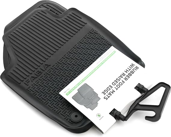 Skoda 6V1061551 Rubber Floor Mats 2x Front Rubber Mats Original All-Weather Mats Black with Lettering [Energy Class A]
