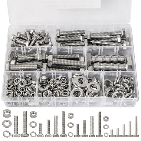 Nuts and Bolts Set, CYLBAQ 232PCS M6 M8 M10 M12 Hex Nut and Bolt Sets