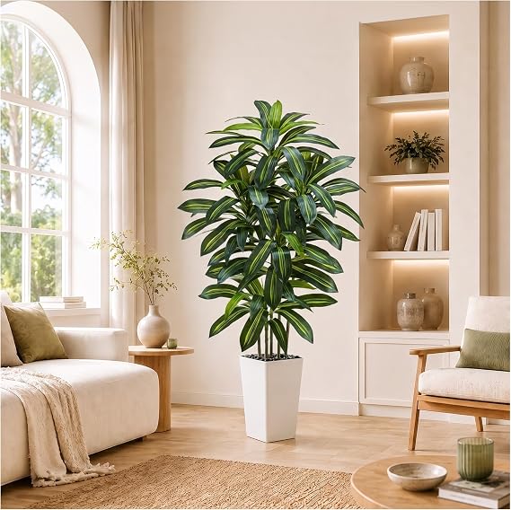 5 ft Artificial Plant Large Realistic Dragon Tree Indoor