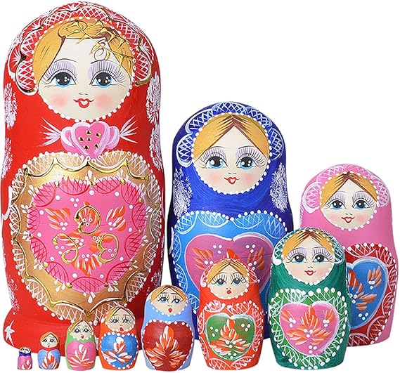 10pcs Russian Nesting Dolls Matryoshka handmade1051