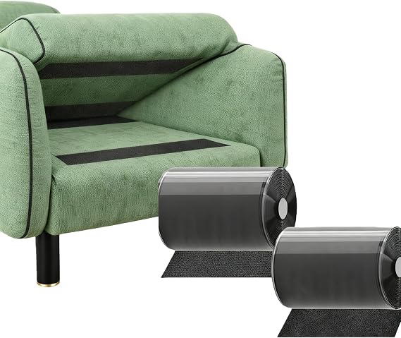 Double Sided Hook Loop Tape, Self-Adhesive Gripper Pads for Couch, Carpet, Car, Cable, Heavy Duty Black 11CM x 2M