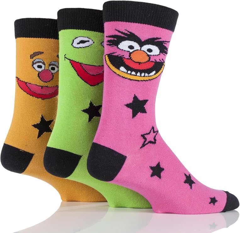 SockShop Men's Cotton Muppets Socks Pack of 3