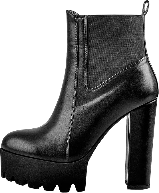 Only maker Bequeme Elastische Plateaustiefel Booties Plateau Stiefeletten mit Profilsohle