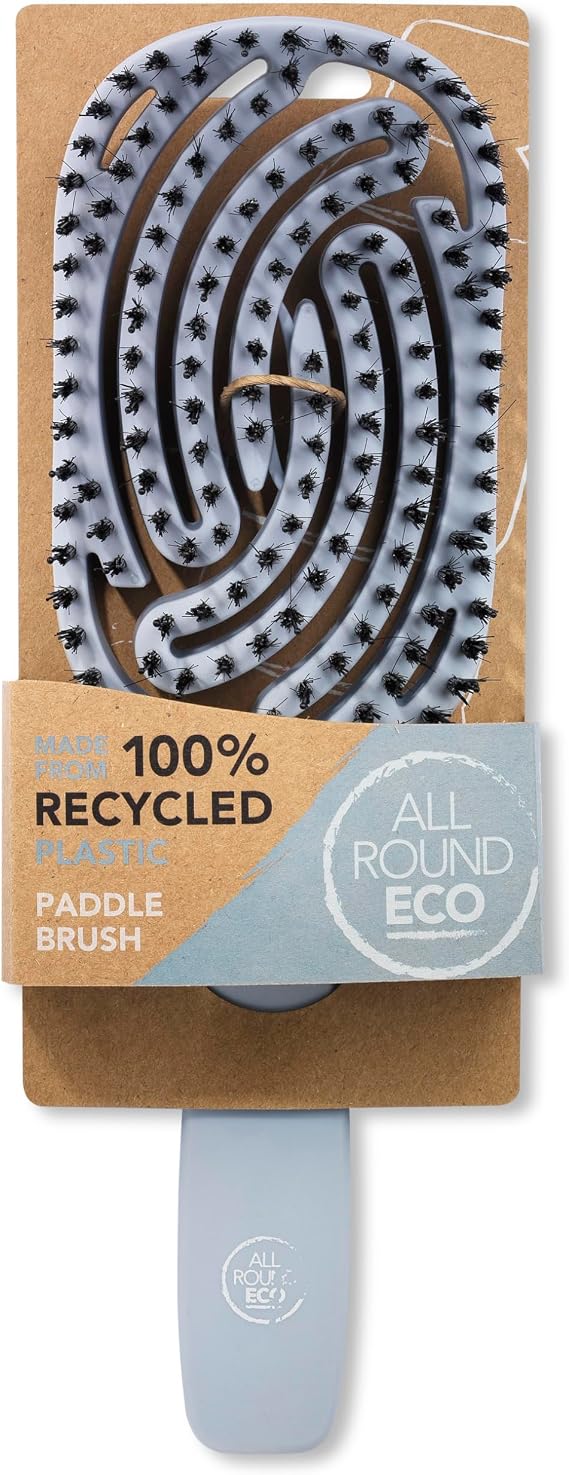 Paddle Vented Smoothing Multi Tufted Hair Brush, 100% Recycled Plastic, Blue