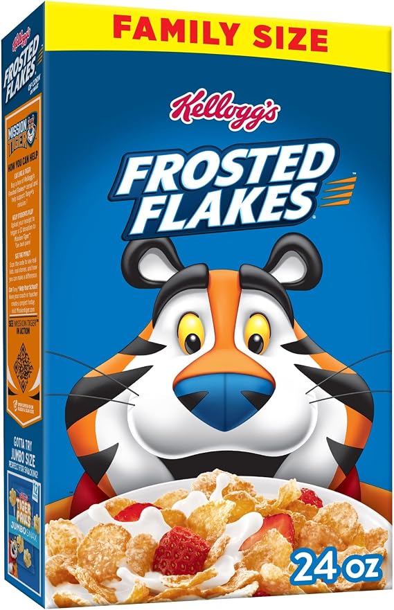 Kellogg's Frosted Flakes Cinnamon Breakfast Cereal Family Size 24 oz