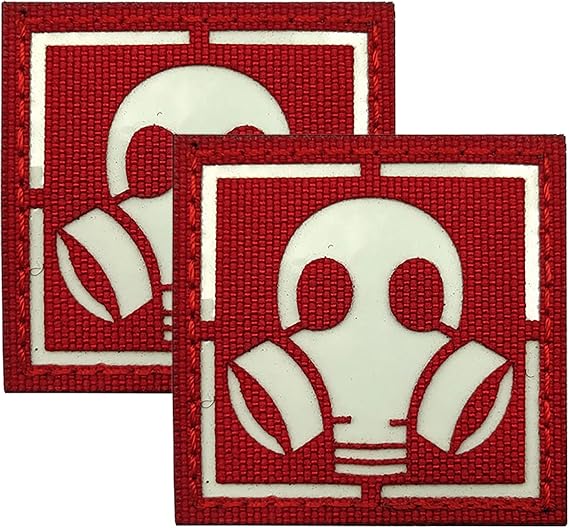 AliPlus バイオハザードパッチ 防毒マスクパッチ 発光発光パッチ レーザーカット 士気パッチ フックとループレッドホワイト 2個