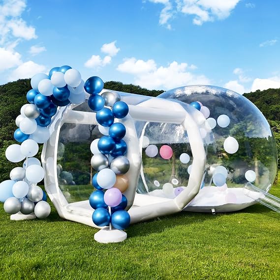 Bubble House Inflatable Bubble House Inflatable Bubble Dome with Fan & Pump Diameter Garden Tent Waterproof Commercial Grade PVC for Outdoor Camping Party (White, 118 Inch)