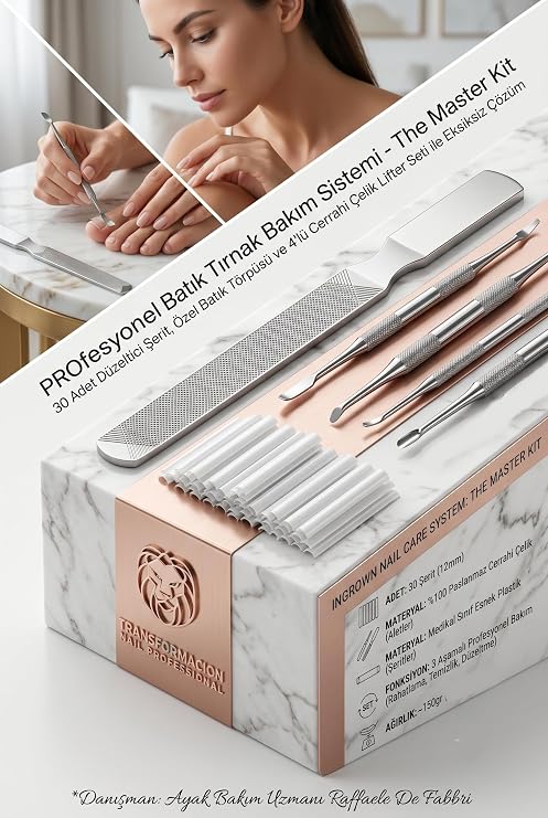 Transformacion Tırnak Bakım Seti, Paslanmaz Cerrahi Çelik, 35 Parça Master Kit, Lifter, Törpü ve Düzeltici Şerit
