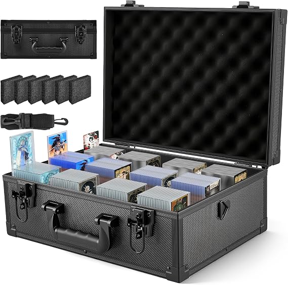 Toploader Storage Box for 600+ Cards, Lockable Card Case, Heavy-Duty Protection for Sports/Trading Cards, Padded Organizer Trading Card Case Sports Card Storage Box Card Holder