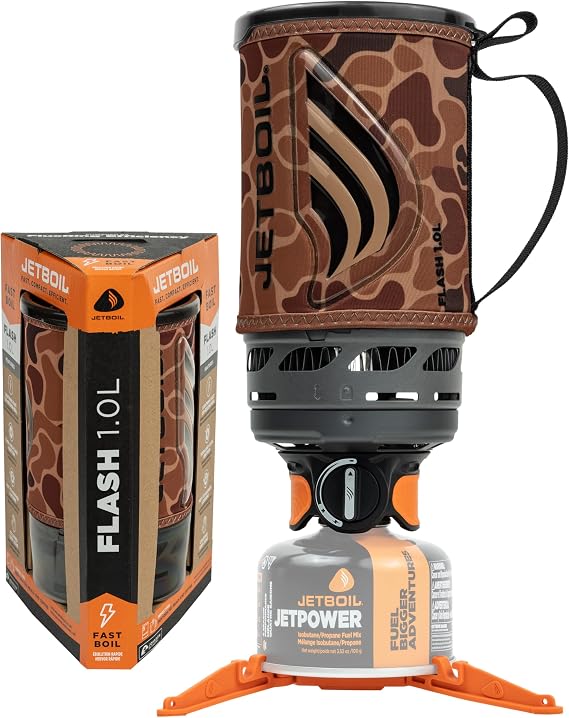 Jetboil Flash 1.0L Portable Quick Release System for Camping Hiking Automatic Propane/Isobutane Burner Coupling System Decamouflage