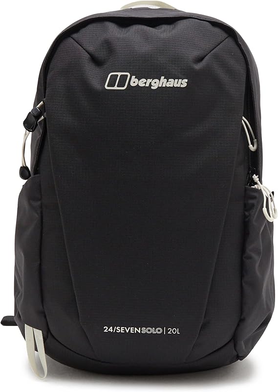 Berghaus 24/7 20L Rucksack with Laptop Sleeve & Walking Pole Holders, Hydration Compatible, Flow Technology, 45x23x22cm (Black)
